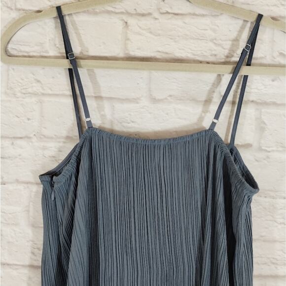 ME Madewell Women's Teapot Blue Goldie Plisse Tank Slip Midi Column Dress NWT 0 - Picture 10 of 11